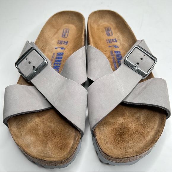 BIRKENSTOCK Siena Soft Footbed Nubuck Leather Dove Gray Size 37 EU 6 - 6.5 US - Picture 6 of 15